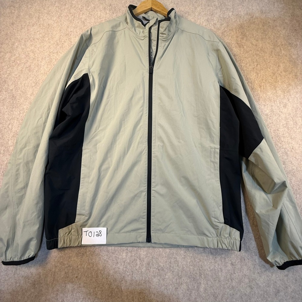 Sun Mountain Waterproof Golf Jacket Mens‎ Medium Sage Green Black Full Zip Rain